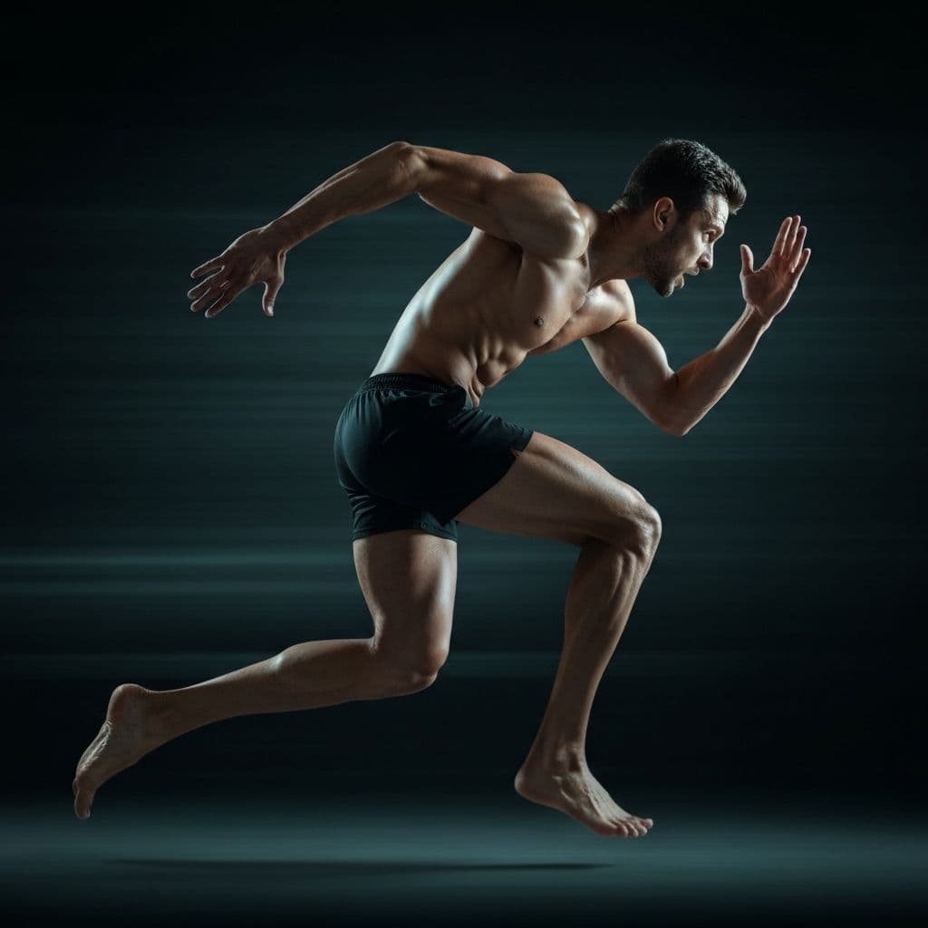 Athlete in motion during rehabilitation